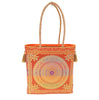 Orange Mandala Handbag Indian Ethnic Woven Zari Brocade Shoulder Hand Bag