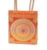 Orange Mandala Handbag Indian Ethnic Woven Zari Brocade Shoulder Hand Bag