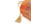 Orange Mandala Handbag Indian Ethnic Woven Zari Brocade Shoulder Hand Bag