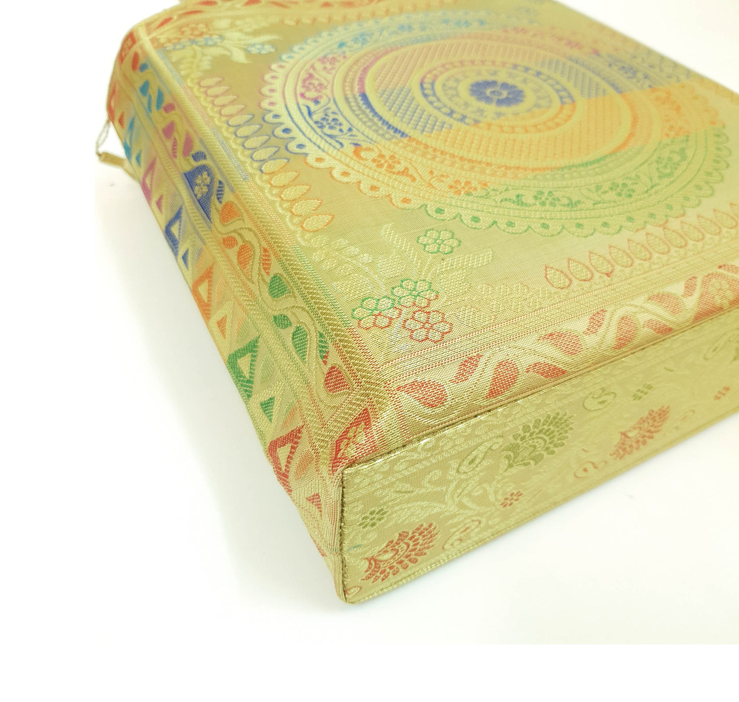 Mandala Beige Handbag Indian Ethnic Woven Zari Brocade Women Shoulder Hand Bag