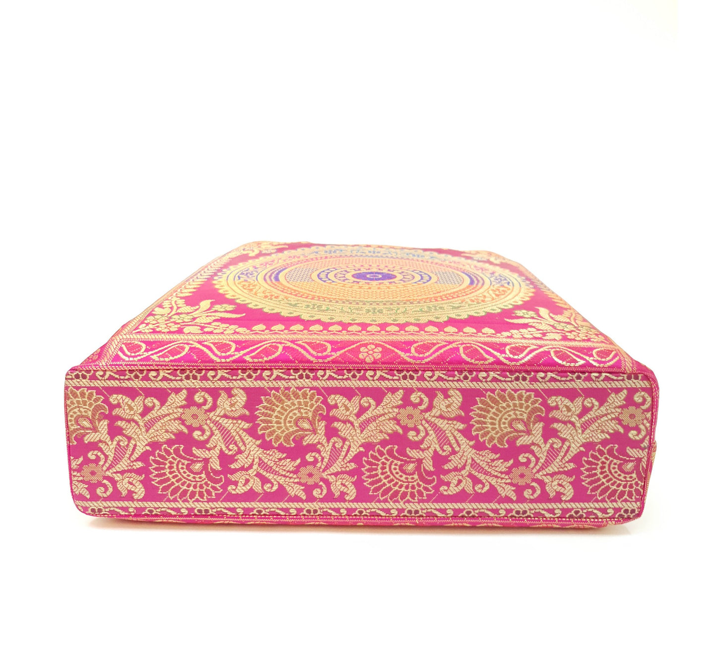Pink  Mandala Indian Handbag Ethnic Woven Zari Brocade Traditional Shoulder Bag