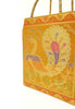 Mustard Handbag Indian Ethnic Peacock Woven Zari Brocade Fabric Shoulder Bag