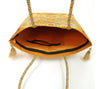 Mustard Handbag Indian Ethnic Peacock Elephant Woven Zari Brocade Shoulder Bag