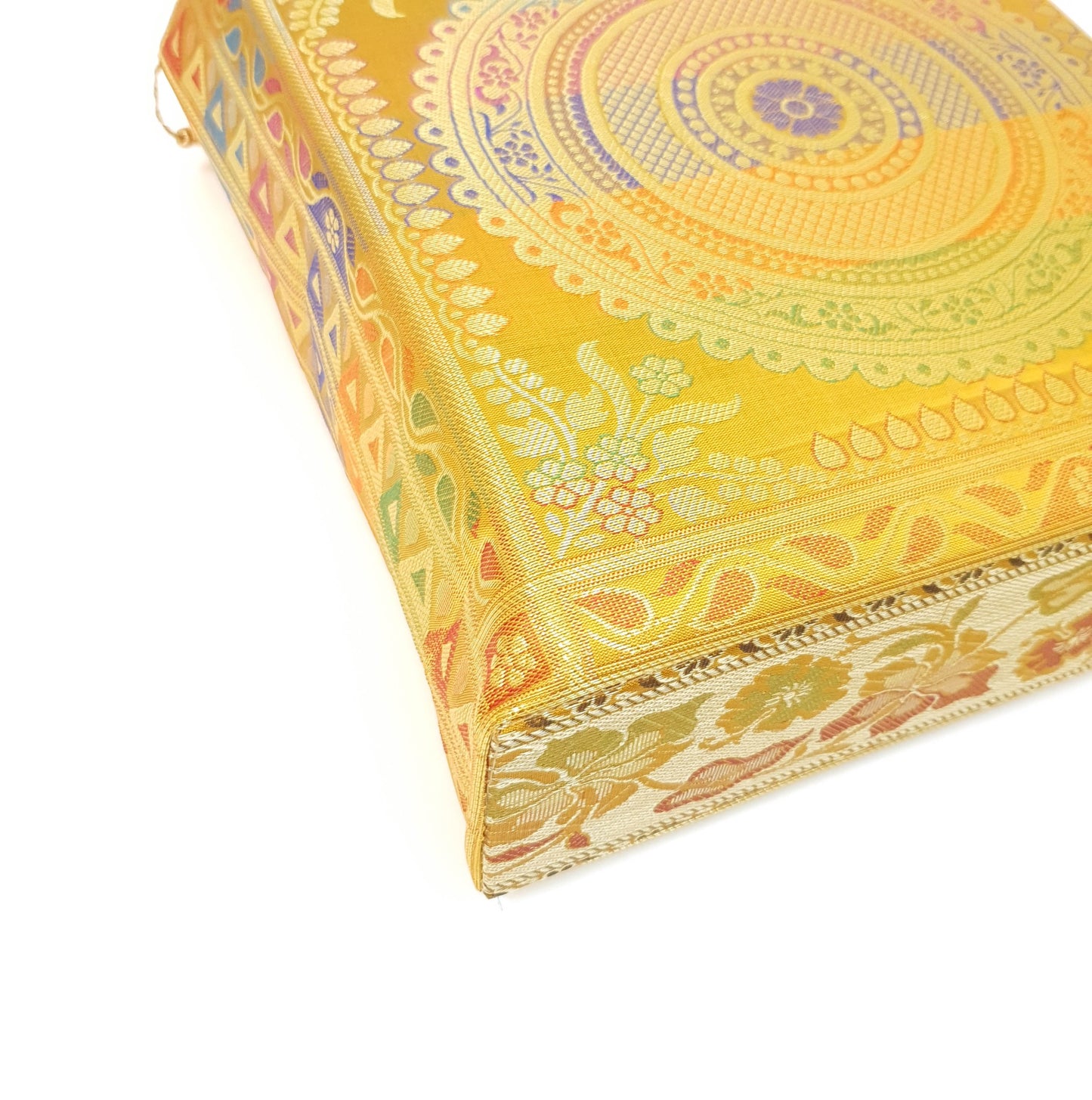 Mandala Mustard Handbag Indian Ethnic Woven Zari Brocade Shoulder Hand Bag