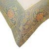 12x12 Inch Cushion Cover Gray Embroidered Banarasi Silk Floral Zari Zari Brocade