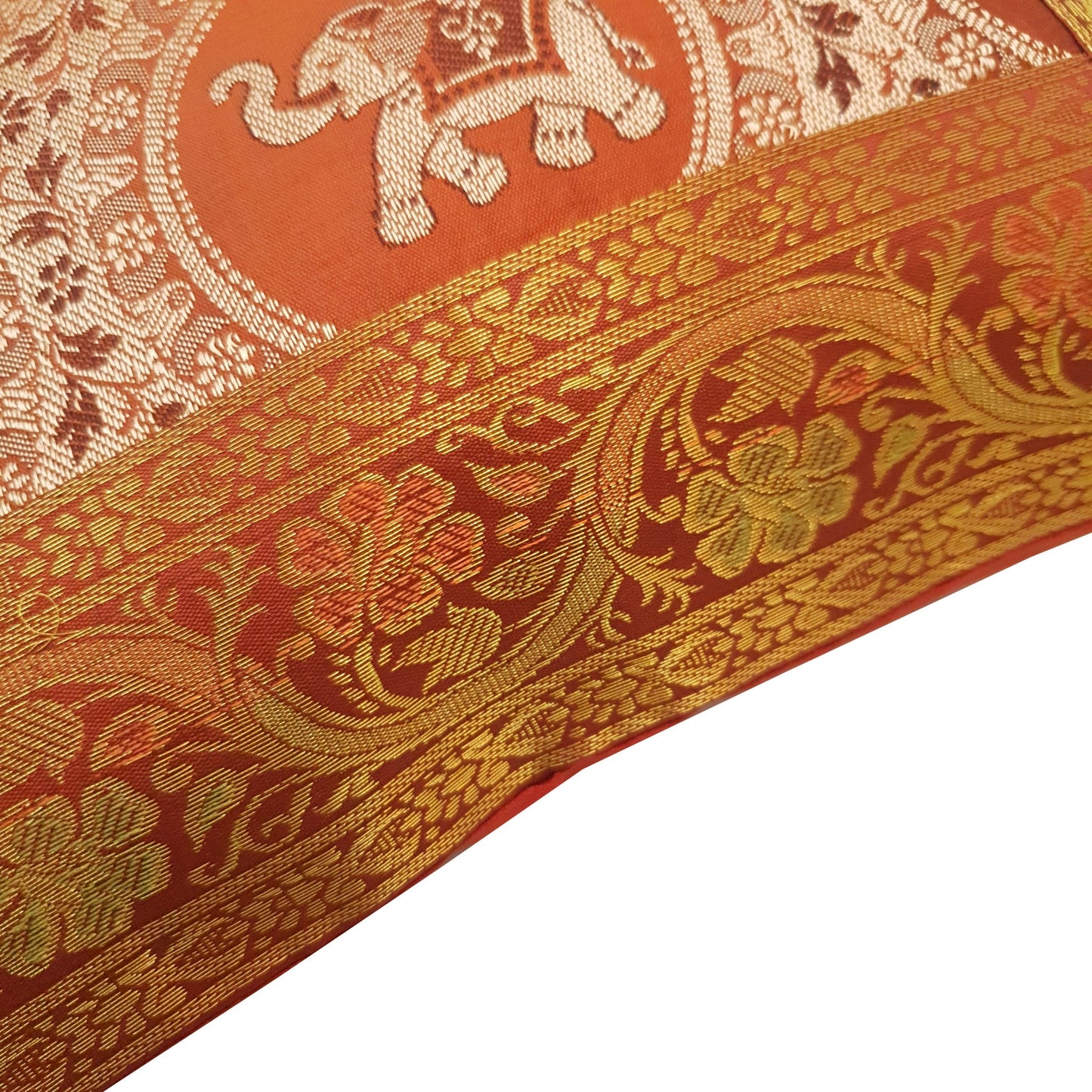 12x12 Inch Animal Cushion Pillow Covers Indian Woven Zari Brocade Banarasi Silk