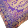 16x16 Inch Purple Cushion Cover Elephant Woven Zari Brocade Banarasi Silk Decor