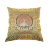 16x16 Inch Green Cushion Cover Peacock Woven Zari Brocade Banarasi Silk Decor