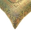16x16 Inch Green Cushion Cover Peacock Woven Zari Brocade Banarasi Silk Decor