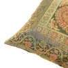 16x16 Inch Green Cushion Cover Peacock Woven Zari Brocade Banarasi Silk Decor