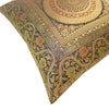 16x16 Inch Black Cushion Covers Indian Woven Zari Brocade Banarasi Silk Mandala