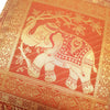 16x16 Inch Brown Cushion Cover Elephant Woven Zari Brocade Banarasi Silk Decor