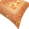 16x16 Inch Brown Cushion Cover Elephant Woven Zari Brocade Banarasi Silk Decor
