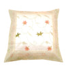 16x16 Inch White Cushion Covers Floral Embroidered Zari Brocade Banarasi Silk