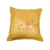 16x16 Inch Cushion Cover Mustard Elephant Woven Zari Brocade Banarasi Silk Decor