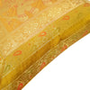 16x16 Inch Cushion Cover Mustard Elephant Woven Zari Brocade Banarasi Silk Decor