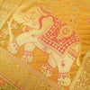 16x16 Inch Cushion Cover Mustard Elephant Woven Zari Brocade Banarasi Silk Decor
