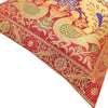 12x12 Inch Cushion Cover Banarasi Decor Woven Peacock Zari Brocade Silk Maroon