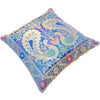12x12 Inch Blue Cushion Cover Banarasi Decor Woven Peacock Zari Brocade Silk
