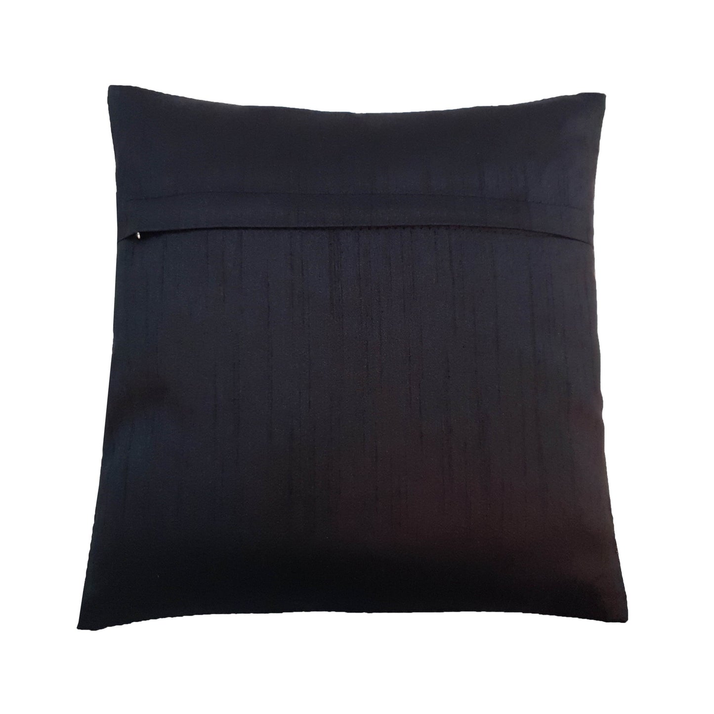 12x12 Inch Cushion Covers Black Indian Banarasi Woven Peacock Zari Brocade Silk