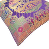12x12 Inch Purple Cushion Cover Banarasi Decor Elephant Woven Zari Brocade Silk