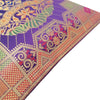 12x12 Inch Purple Cushion Cover Banarasi Decor Elephant Woven Zari Brocade Silk