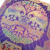 12x12 Inch Purple Cushion Cover Banarasi Decor Elephant Woven Zari Brocade Silk