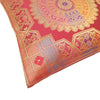 12x12 Inch Cushion Covers Indian Banarasi Mandala Woven Zari Brocade Silk Maroon
