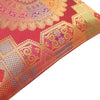 12x12 Inch Cushion Covers Indian Banarasi Mandala Woven Zari Brocade Silk Maroon