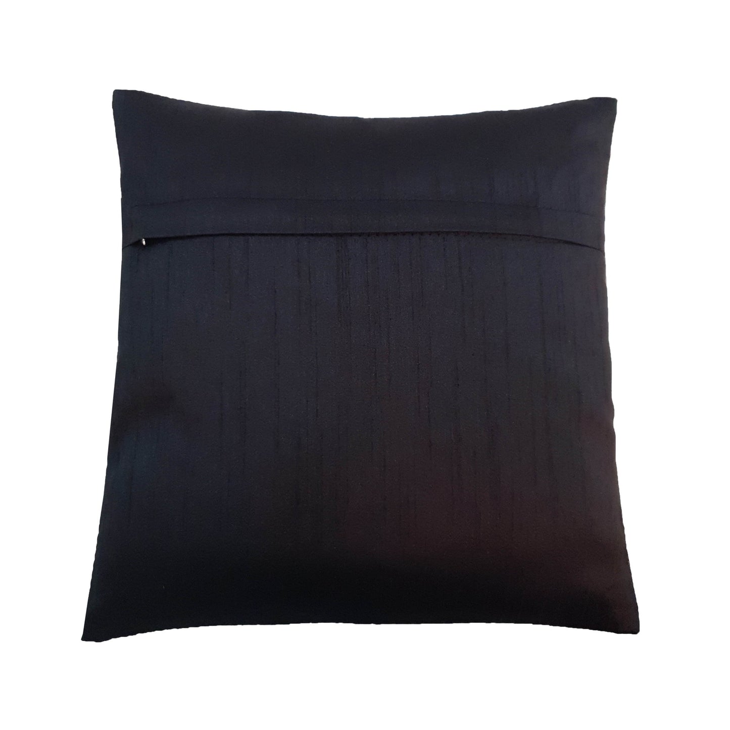 12x12 Inch Cushion Covers Black Indian Banarasi Mandala Woven Zari Brocade Silk