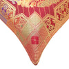 12x12 Inch Maroon Cushion Cover Banarasi Decor Elephant Woven Zari Brocade Silk