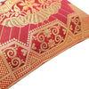 12x12 Inch Maroon Cushion Cover Banarasi Decor Elephant Woven Zari Brocade Silk