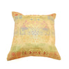 12x12 Inch Beige Cushion Cover Banarasi Indian Elephant Woven Zari Brocade Silk