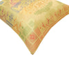12x12 Inch Beige Cushion Cover Banarasi Indian Elephant Woven Zari Brocade Silk