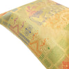 12x12 Inch Beige Cushion Cover Banarasi Indian Elephant Woven Zari Brocade Silk