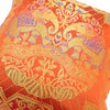 12x12 Inch Cushion Cover Banarasi Indian Orange Elephant Woven Zari Brocade Silk
