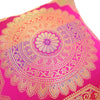 Pink 12x12 Inch Cushion Covers Indian Banarasi Mandala Woven Zari Brocade Silk