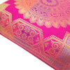 Pink 12x12 Inch Cushion Covers Indian Banarasi Mandala Woven Zari Brocade Silk