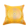 12x12 Inch Cushion Cover Mustard Banarasi Mandala Woven Zari Brocade Silk