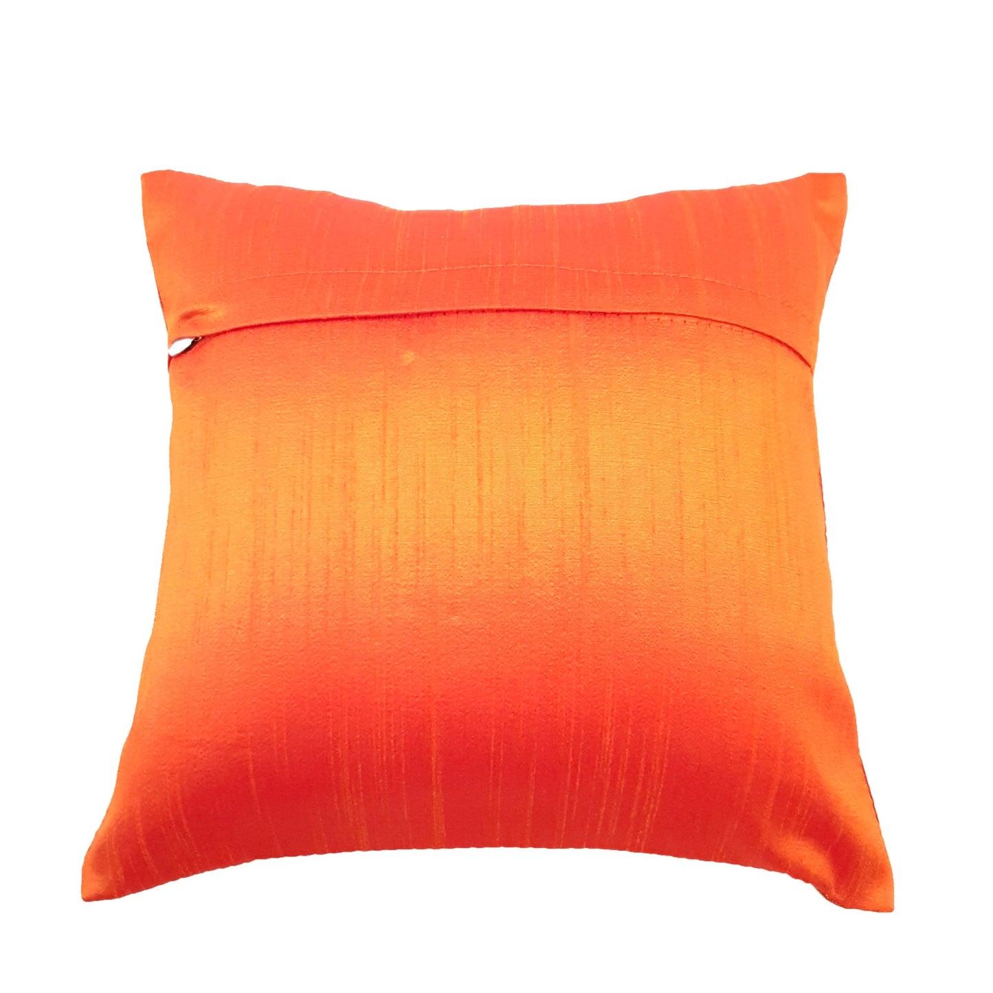 12x12 Inch Cushion Cover Orange Banarasi Mandala Woven Zari Brocade Silk