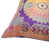 Purple 12x12 Inch Cushion Covers Indian Banarasi Mandala Woven Zari Brocade Silk