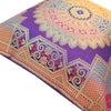 Purple 12x12 Inch Cushion Covers Indian Banarasi Mandala Woven Zari Brocade Silk
