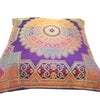 Purple 12x12 Inch Cushion Covers Indian Banarasi Mandala Woven Zari Brocade Silk