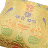 12x12 Inch Cushion Cover Beige Banarasi Decor Woven Peacock Zari Brocade Silk