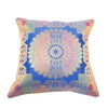 Blue 12x12 Inch Cushion Covers Indian Banarasi Mandala Woven Zari Brocade Silk