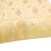 12x12 Inch Indian Woven Zari Brocade Banarasi Silk Floral Cream Cushion Covers