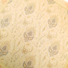 12x12 Inch Indian Woven Zari Brocade Banarasi Silk Floral Cream Cushion Covers