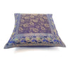 16x16 Inch Blue Cushion Cover Floral Woven Zari Brocade Banarasi Silk Home Decor