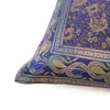 16x16 Inch Blue Cushion Cover Floral Woven Zari Brocade Banarasi Silk Home Decor