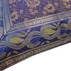 16x16 Inch Blue Cushion Cover Floral Woven Zari Brocade Banarasi Silk Home Decor